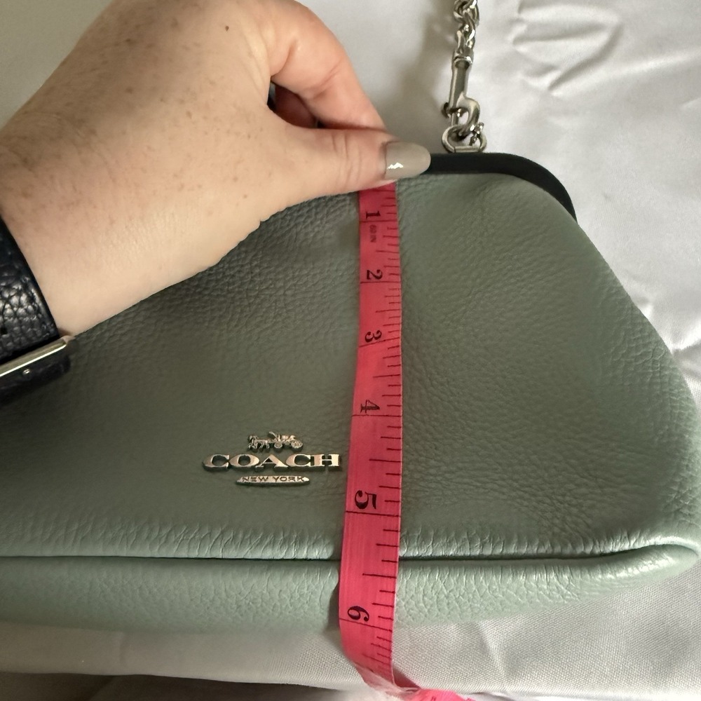 Coach Nora Kisslock Crossbody Clutch Bag Blueberry Light Blue Midnight Navy - Picture 12 of 15